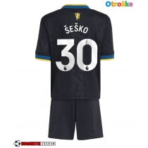 Otroške Nogometnih dresov Manchester United Benjamin Sesko #30 Tretji 2025-26 Kratki rokavi (+ hlače)